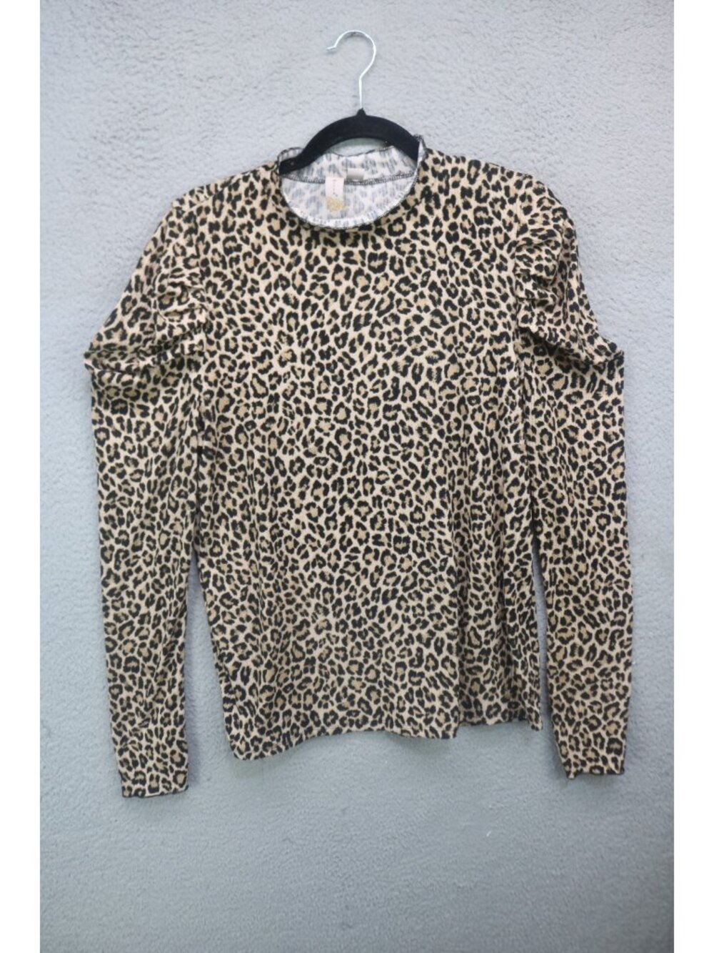 Misia Long Puff Sleeve Leopard Tunic-Size Large-Soft-Preppy-Animal Print